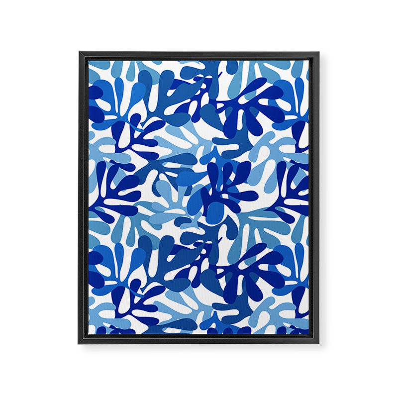 Abstract organic plant leaf shape pattern Framed Canvas Print Gallery Image 8