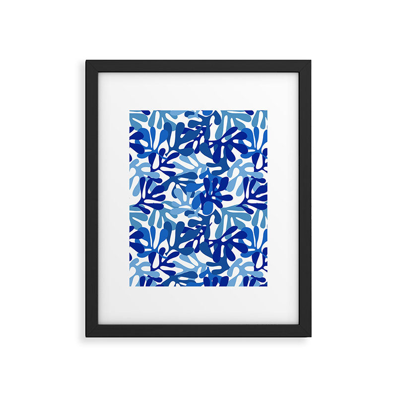 Abstract organic plant leaf shape pattern Framed Art Print Gallery Image 6