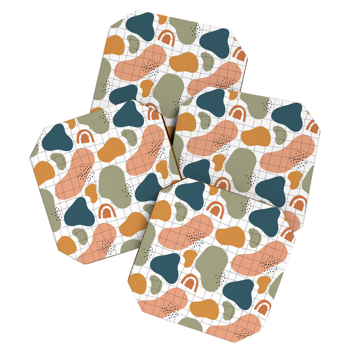 Abstract organic shape art pattern Coaster Gallery Image 1