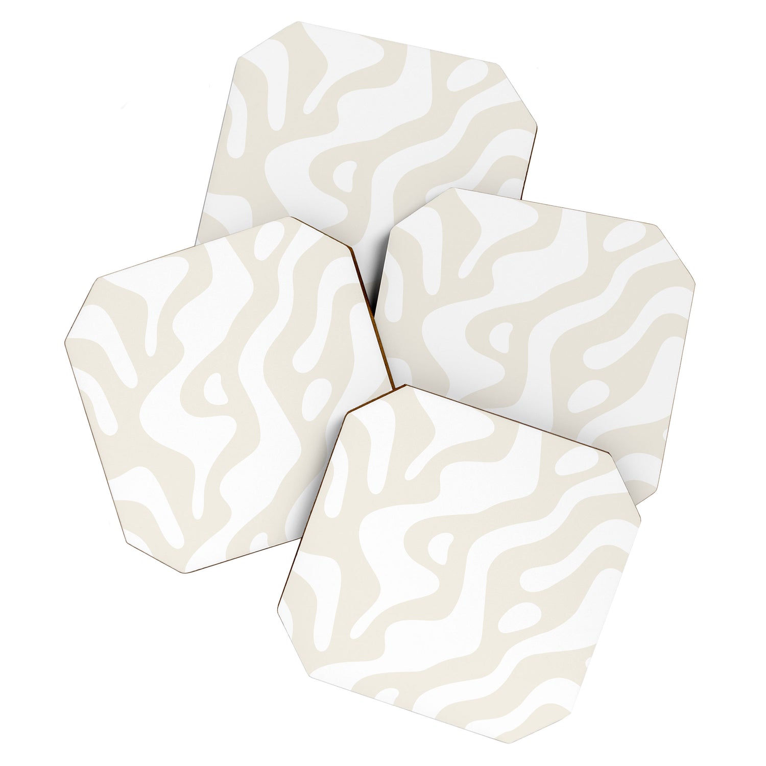 Abstract organic shape art pattern Coaster Gallery Image 1