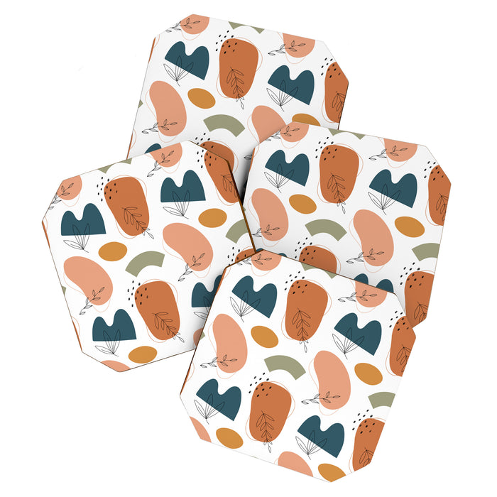 Abstract organic shape art pattern Coaster Gallery Image 1