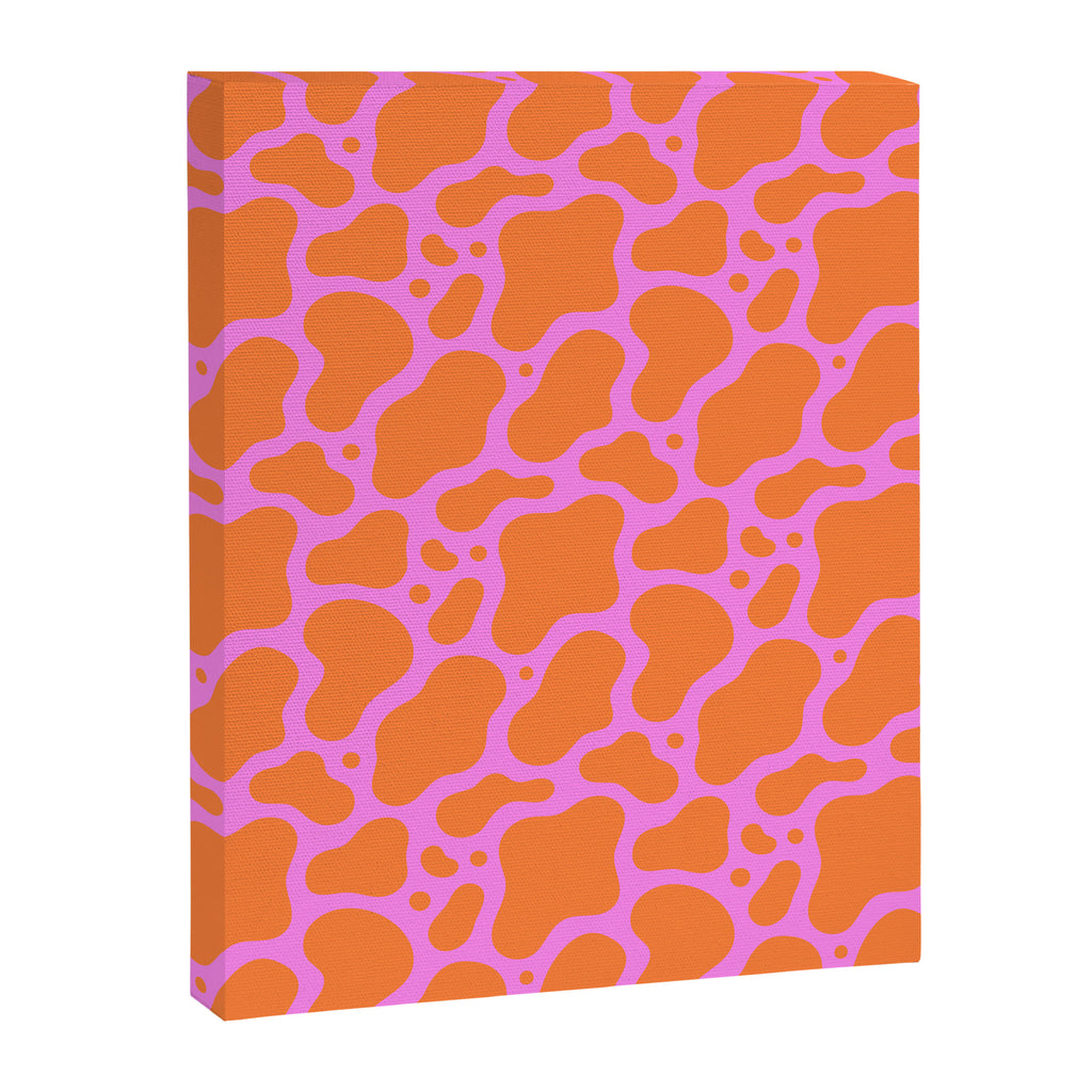 Abstract pink cow print shape pattern Canvas Print Gallery Image 8