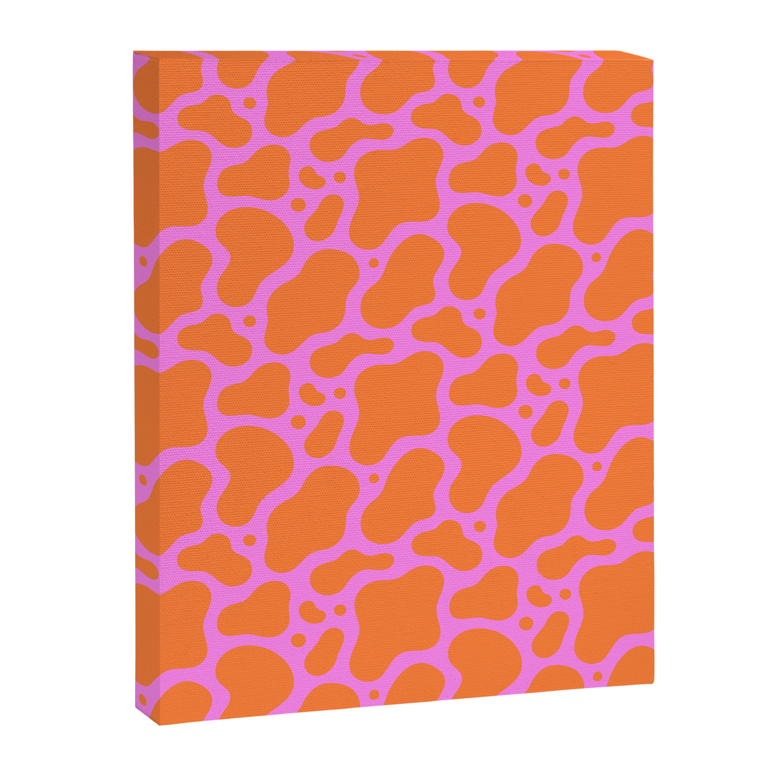 Abstract pink cow print shape pattern Canvas Print Gallery Image 8