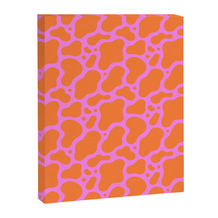 Abstract pink cow print shape pattern Canvas Print Gallery Image 1