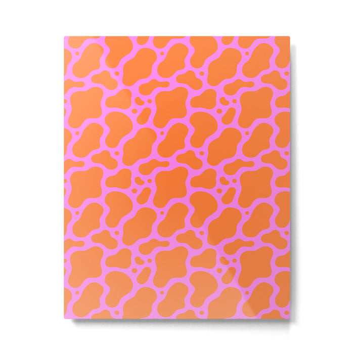 Abstract pink cow print shape pattern Metal Print Gallery Image 1