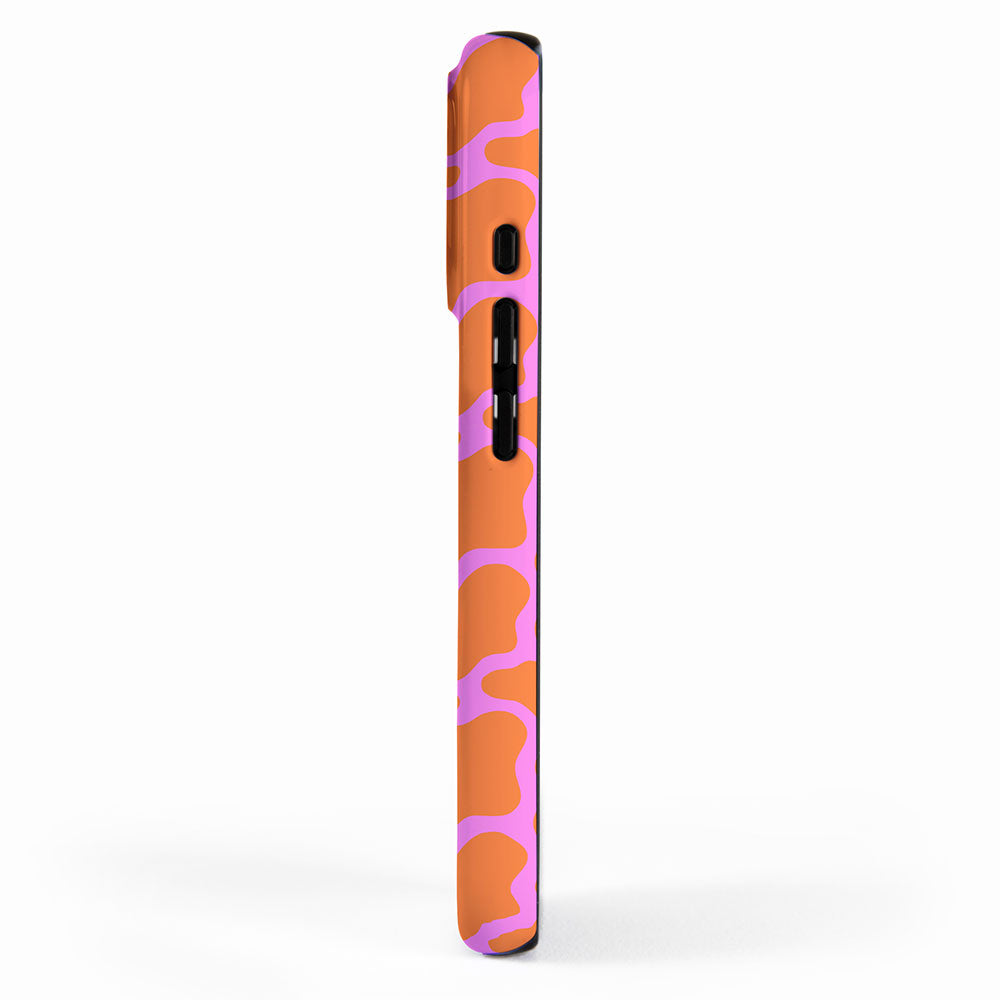 Abstract pink cow print shape pattern iPhone Case Gallery Image 2