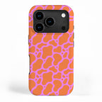 Abstract pink cow print shape pattern iPhone Case Gallery Image 1