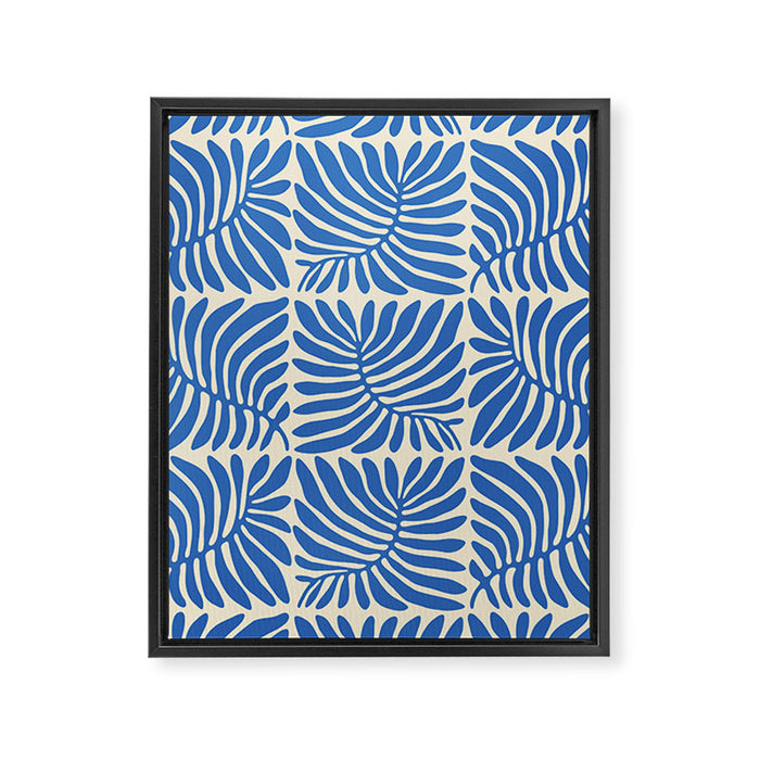 Abstract plant leaf organic shape pattern Framed Canvas Print Gallery Image 1