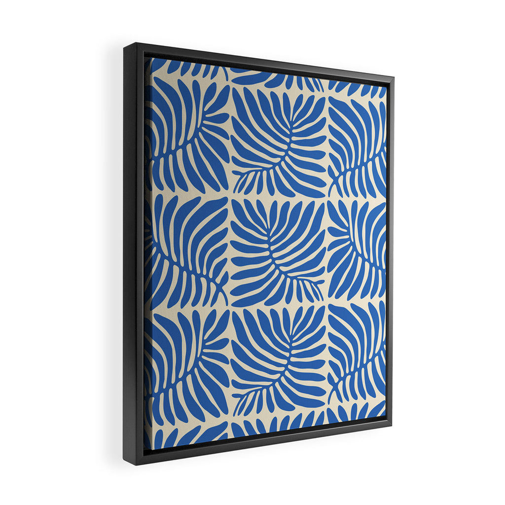 Abstract plant leaf organic shape pattern Framed Canvas Print Gallery Image 2