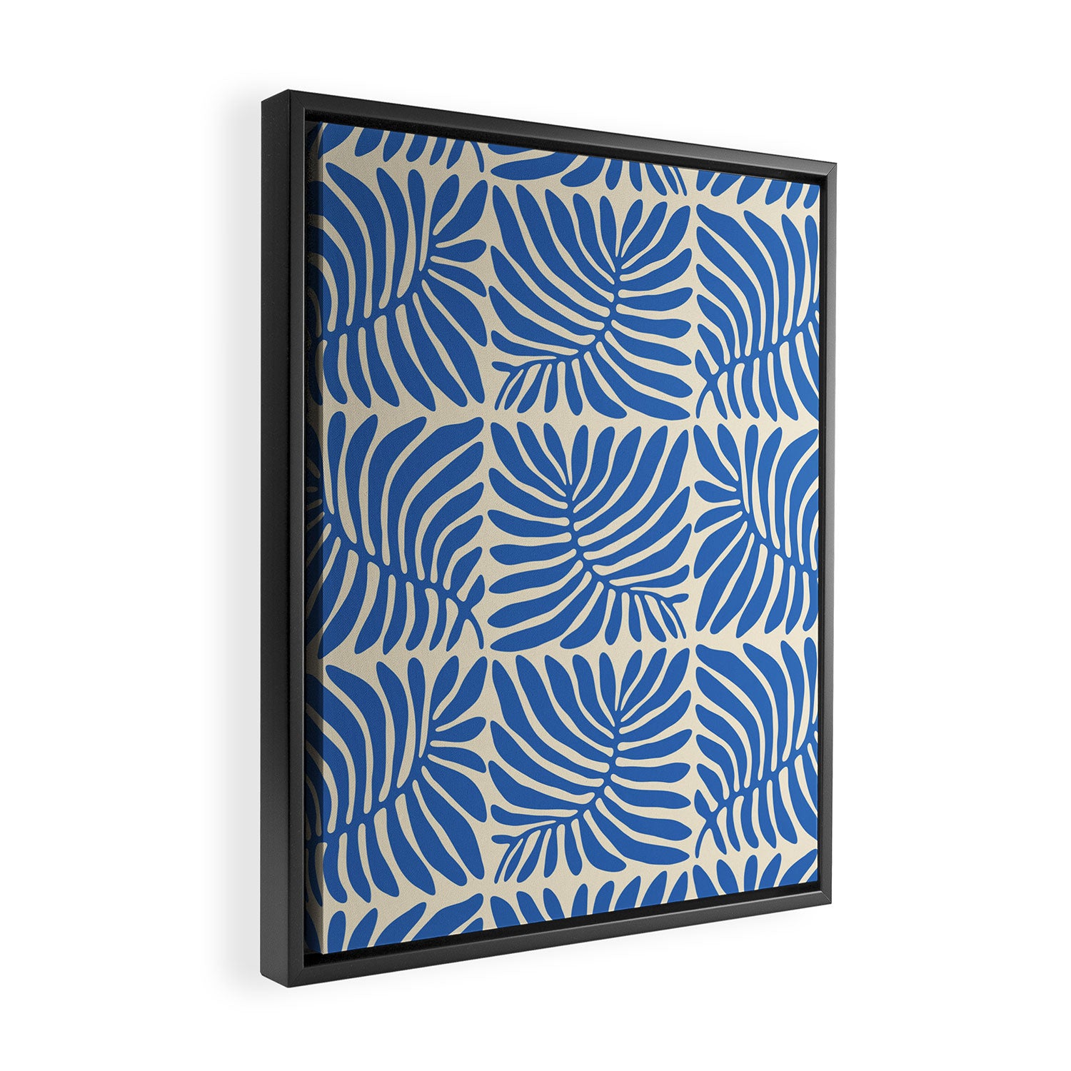 Abstract plant leaf organic shape pattern Framed Canvas Print Gallery Image 2