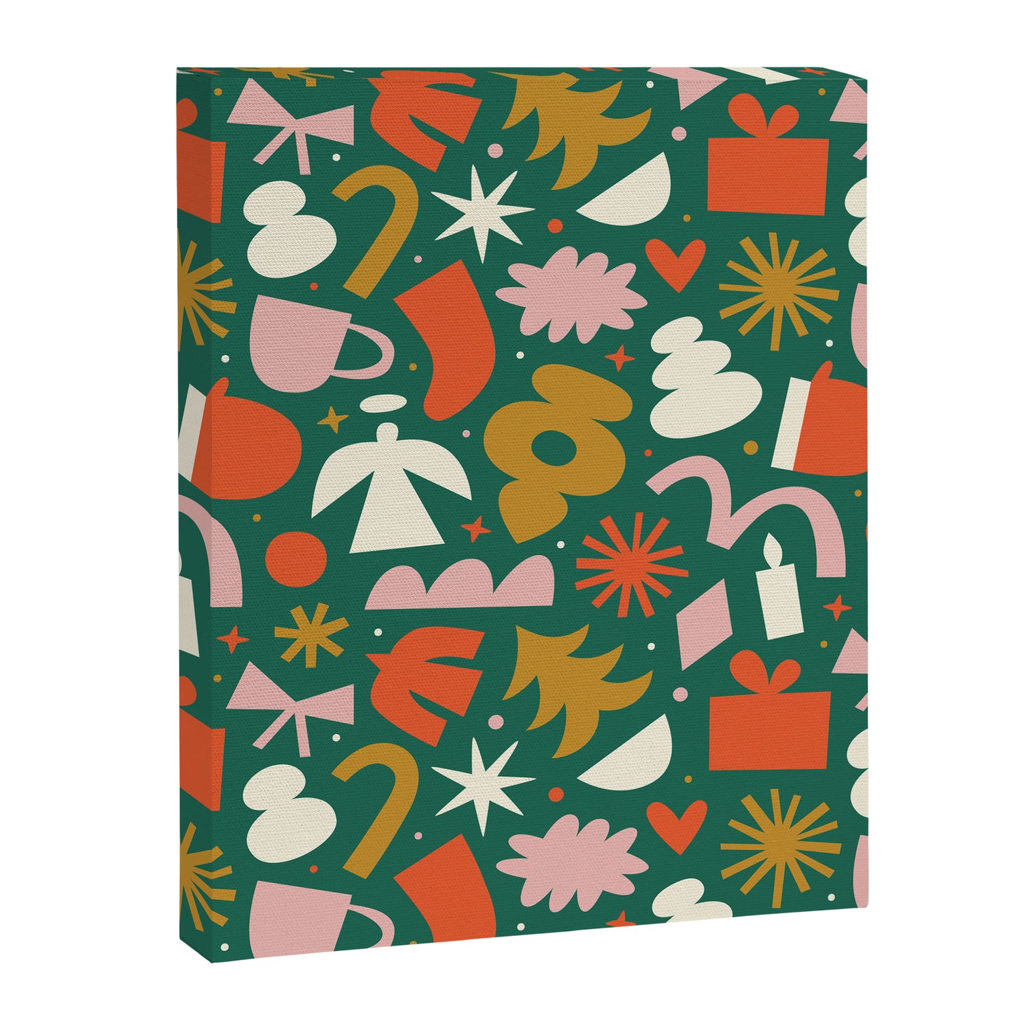 Abstract retro organic christmas shape pattern Canvas Print Gallery Image 3