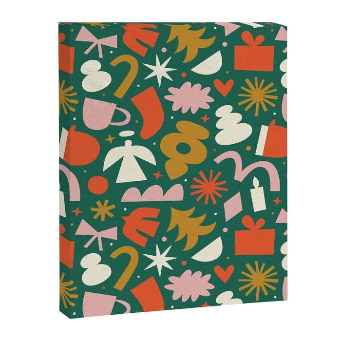 Abstract retro organic christmas shape pattern Canvas Print Gallery Image 1