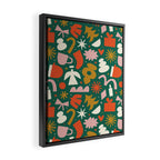 Abstract retro organic christmas shape pattern Framed Canvas Print Gallery Image 2
