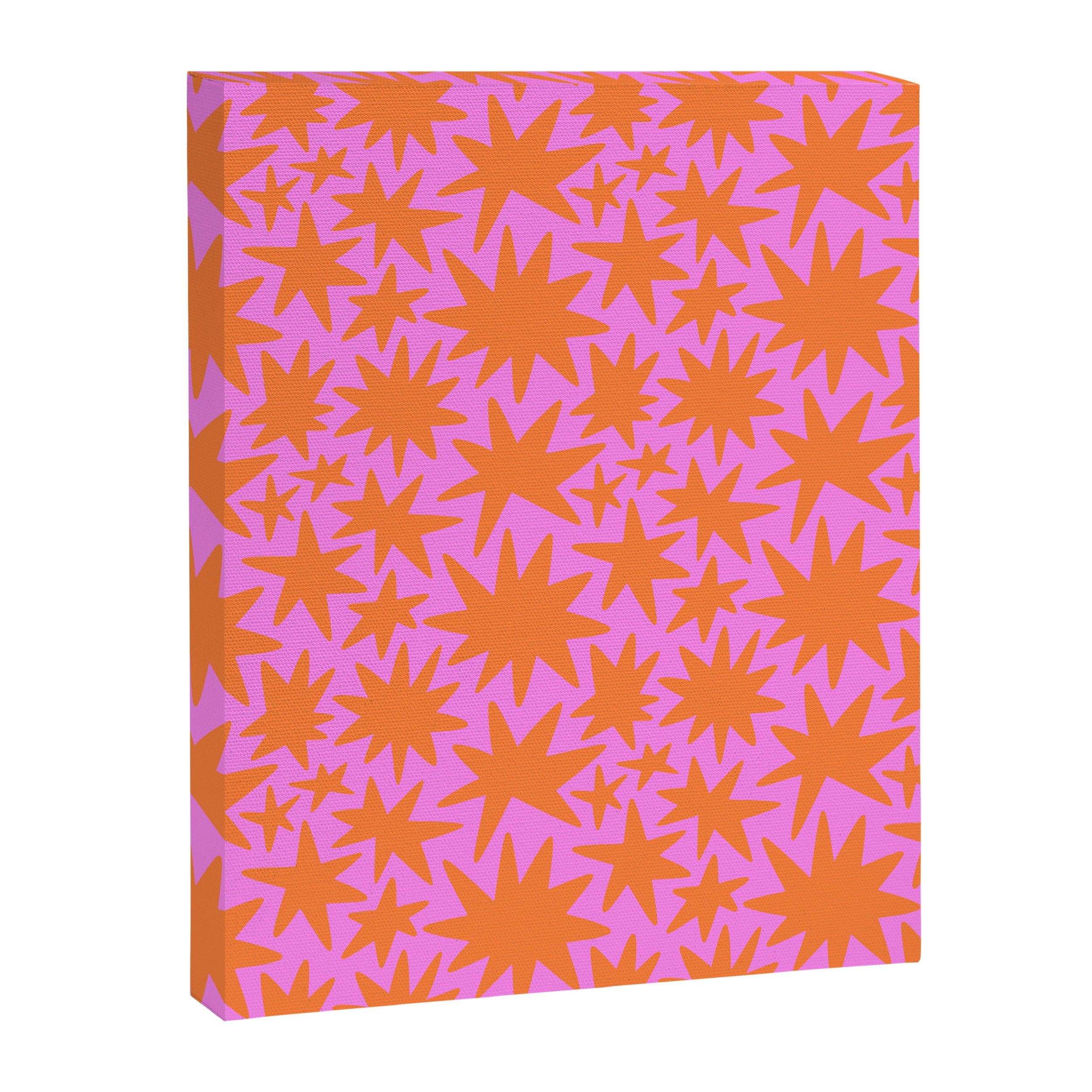 Abstract retro pink star shape pattern Canvas Print Gallery Image 8