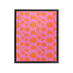 Abstract retro pink star shape pattern Framed Canvas Print Gallery Image 8