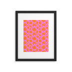 Abstract retro pink star shape pattern Framed Art Print Gallery Image 6