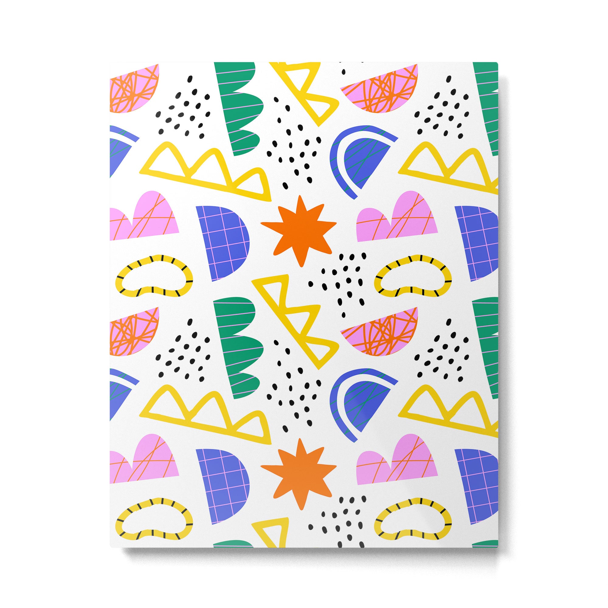 Abstract shape seamless pattern with colorful geometric doodles Metal Print Gallery Image 6