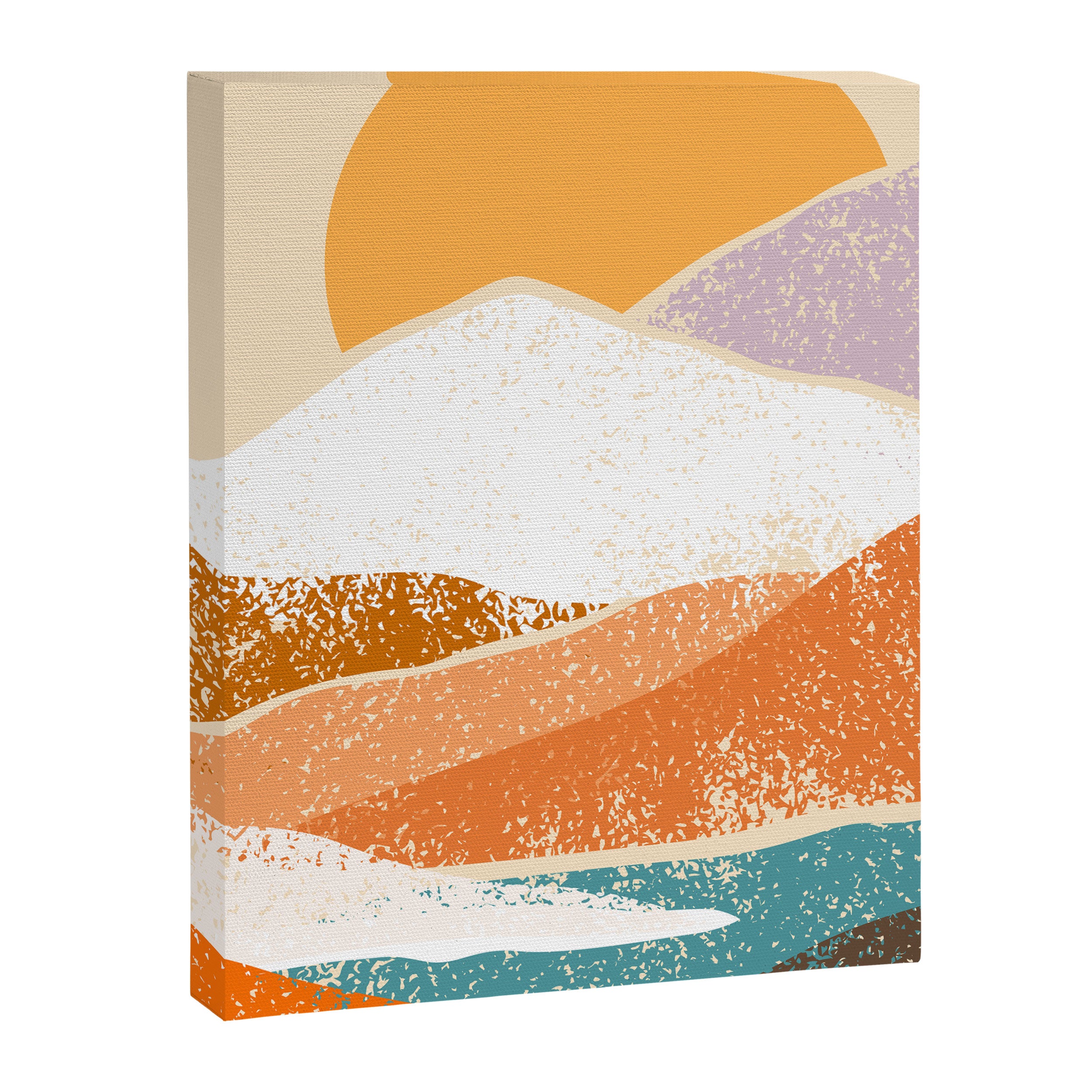 Abstract sunset mountain landscape painting art print Canvas Print Gallery Image 6