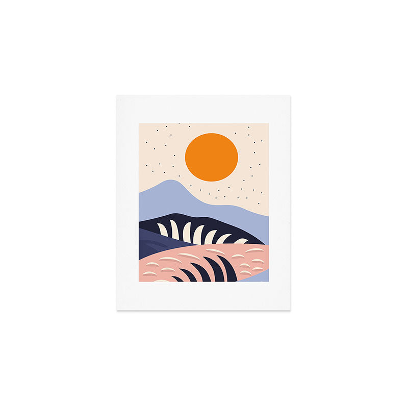  Abstract sunset mountain nature landscape art	 Art Print Gallery Image 1