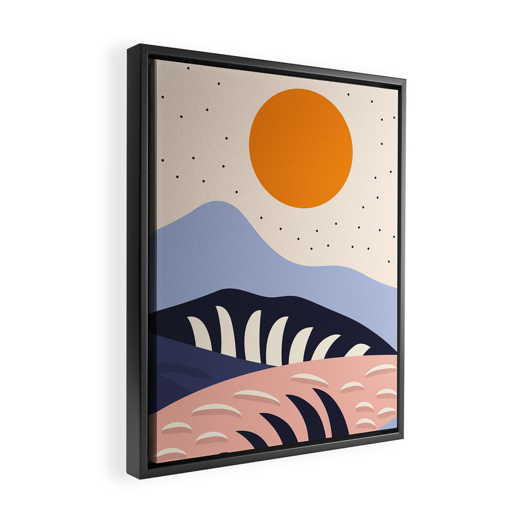  Abstract sunset mountain nature landscape art	 Framed Canvas Print Gallery Image 2