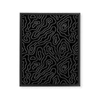 Abstract topography map line art pattern Framed Canvas Print Gallery Image 3