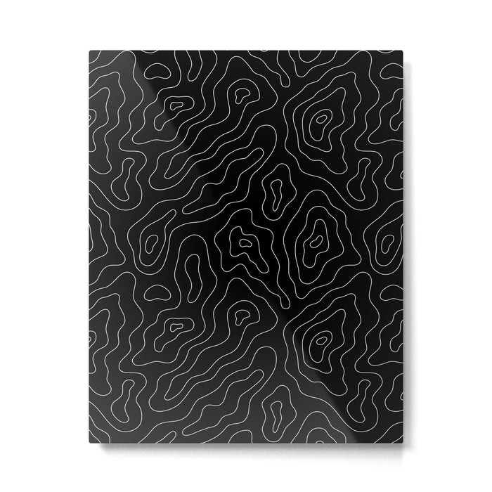 Abstract topography map line art pattern Metal Print Gallery Image 1