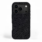 Abstract topography map line art pattern iPhone Case Gallery Image 1