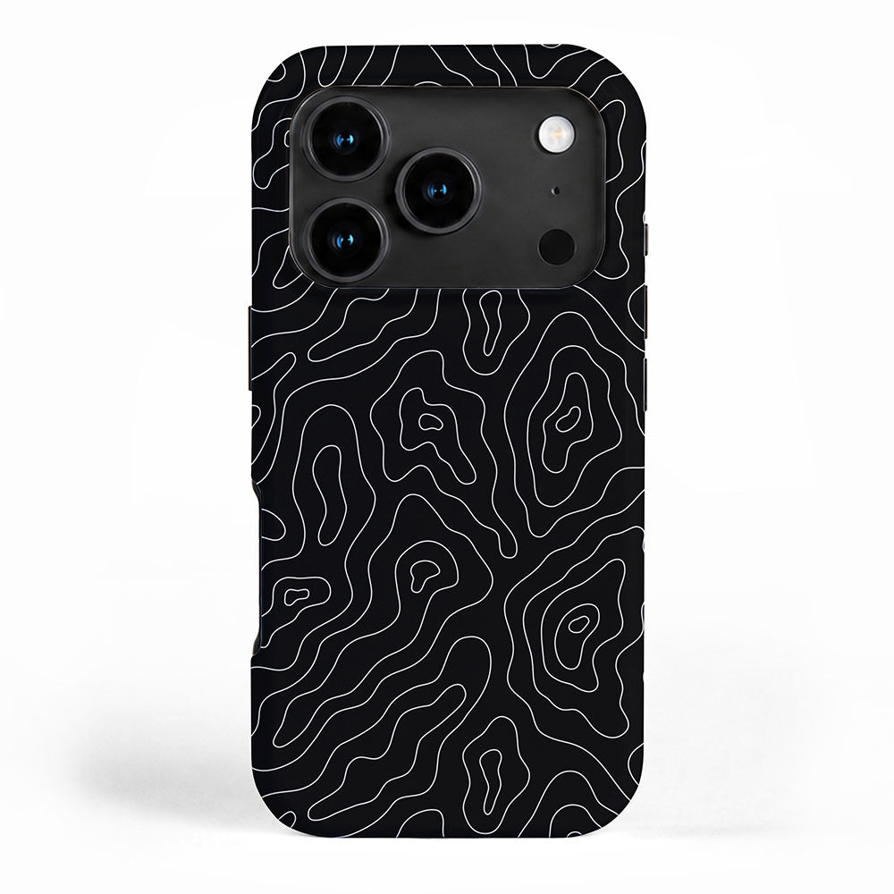 Abstract topography map line art pattern iPhone Case Gallery Image 1
