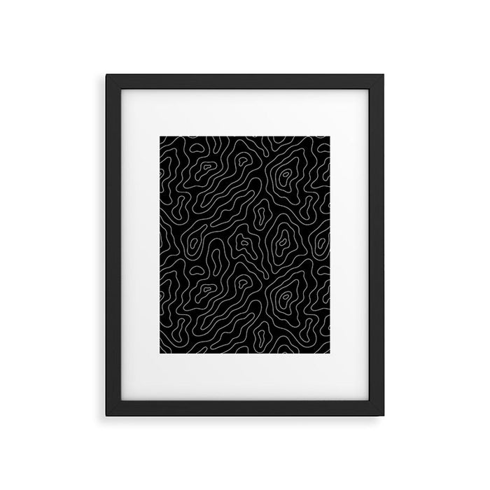 Abstract topography map line art pattern Framed Art Print Gallery Image 1