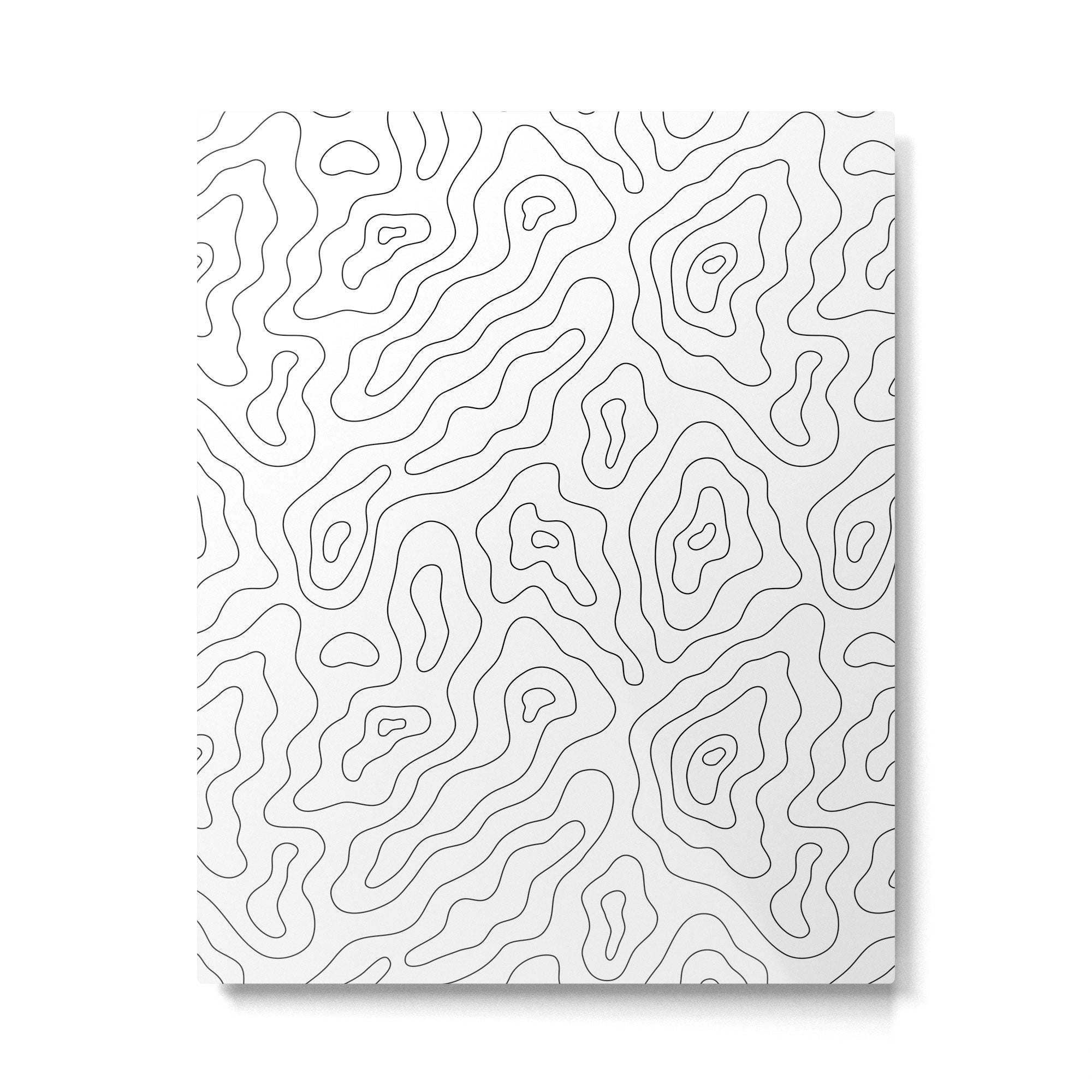 Abstract topography map line art pattern Metal Print Gallery Image 6