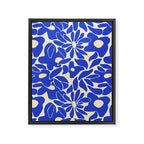 Abstract vintage blue flower art pattern Framed Canvas Print Gallery Image 8