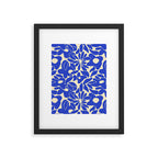 Abstract vintage blue flower art pattern Framed Art Print Gallery Image 6