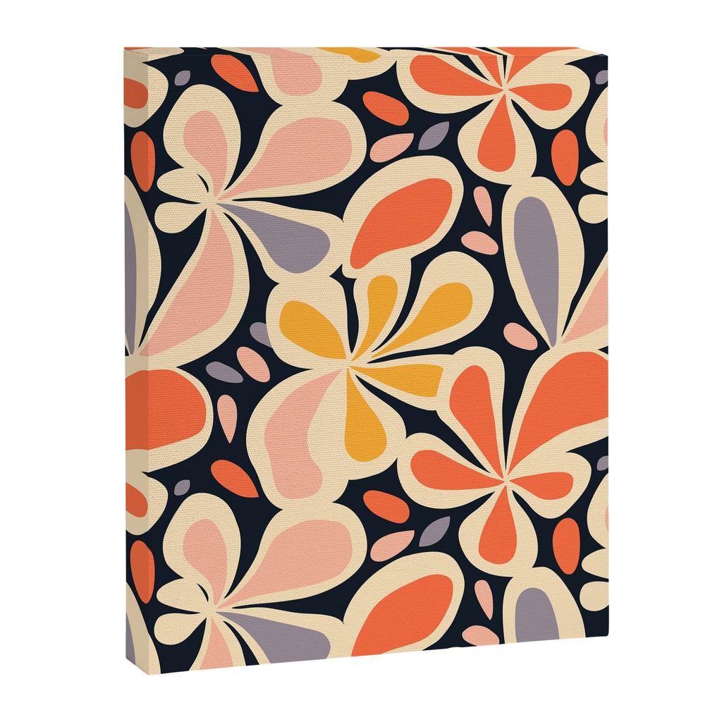 Abstract vintage flower art pattern Canvas Print Gallery Image 8