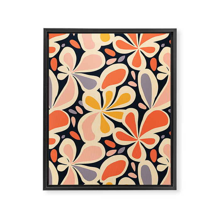 Abstract vintage flower art pattern Framed Canvas Print Gallery Image 1