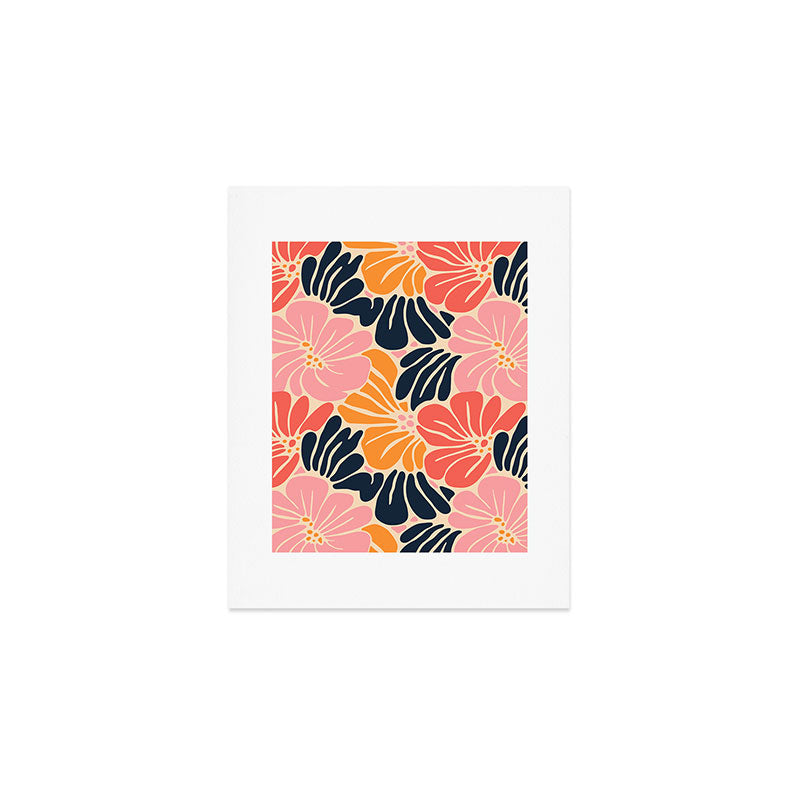 Abstract vintage flower art pattern Art Print Gallery Image 1