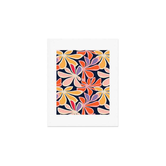 Abstract vintage flower art pattern Art Print Gallery Image 1