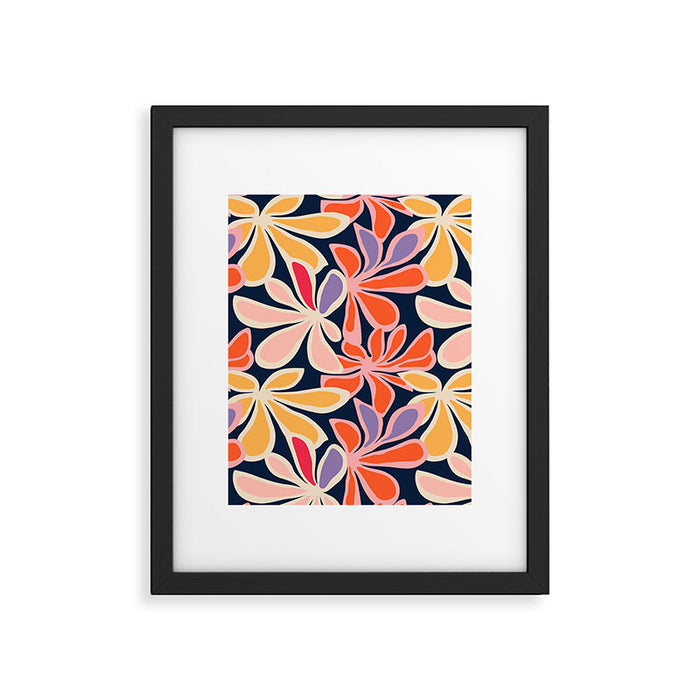 Abstract vintage flower art pattern Framed Art Print Gallery Image 1