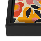 Abstract vintage flower art pattern Framed Canvas Print Gallery Image 3