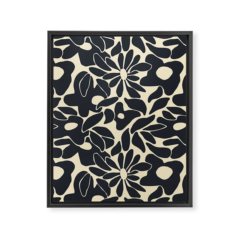 Abstract vintage flower art pattern Framed Canvas Print Gallery Image 8