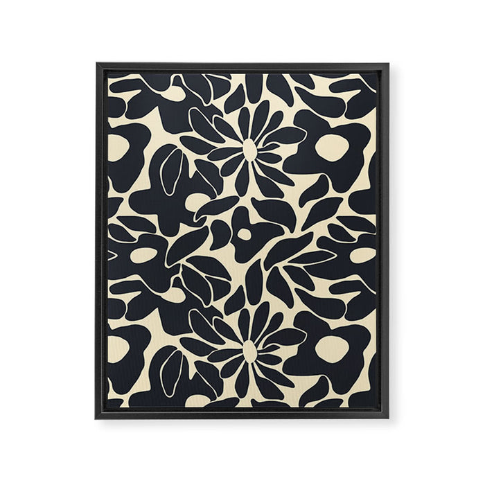 Abstract vintage flower art pattern Framed Canvas Print Gallery Image 1