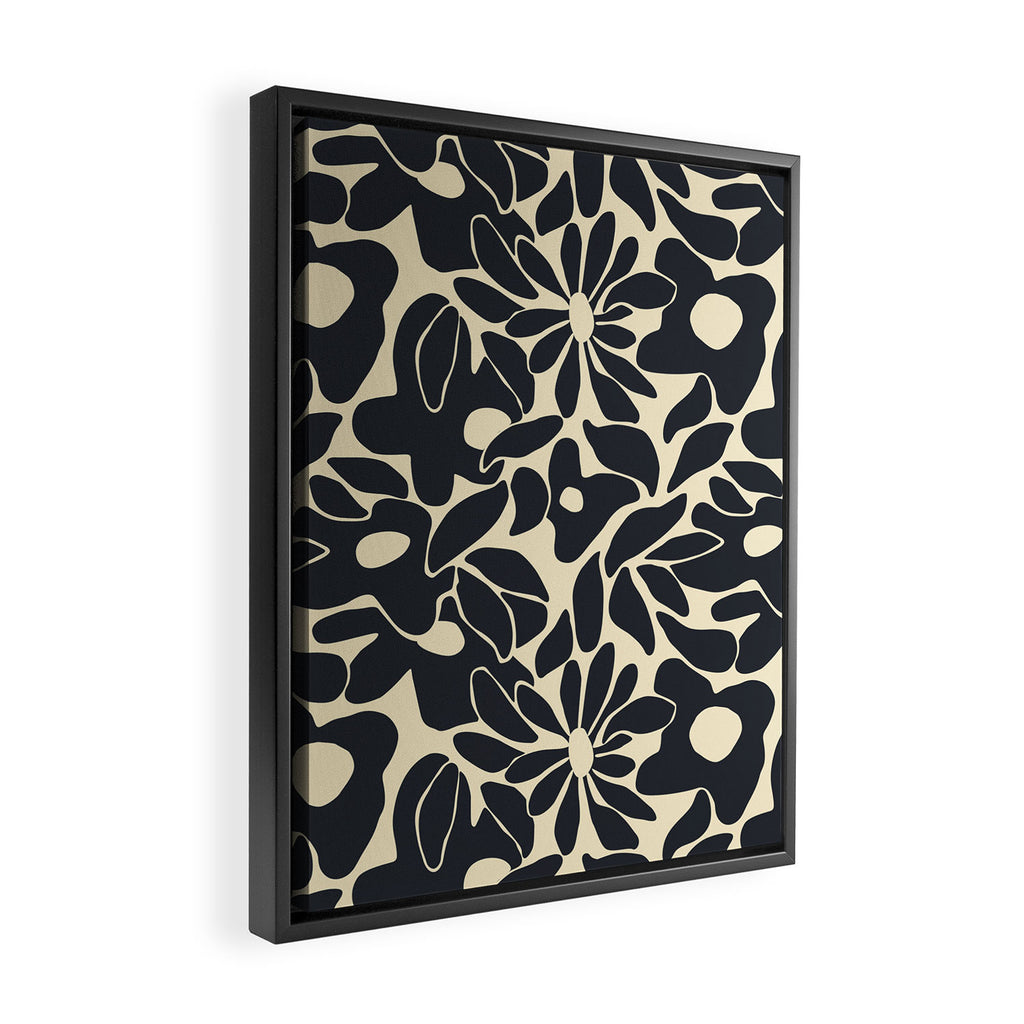Abstract vintage flower art pattern Framed Canvas Print Gallery Image 2