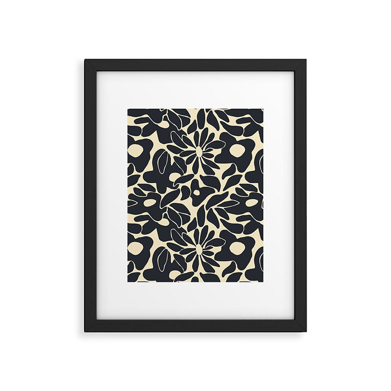 Abstract vintage flower art pattern Framed Art Print Gallery Image 6