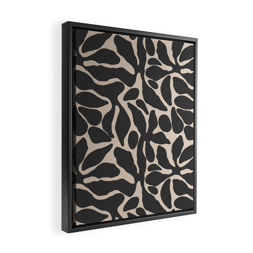 Abstract vintage flower art pattern Framed Canvas Print Gallery Image 2