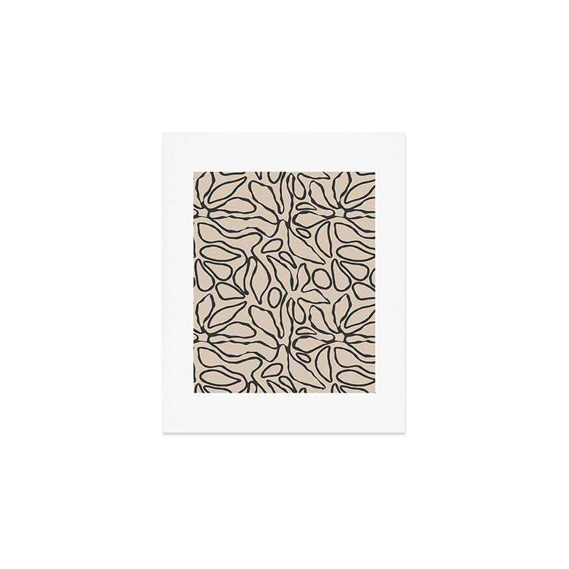 Abstract vintage flower art pattern Art Print Gallery Image 1