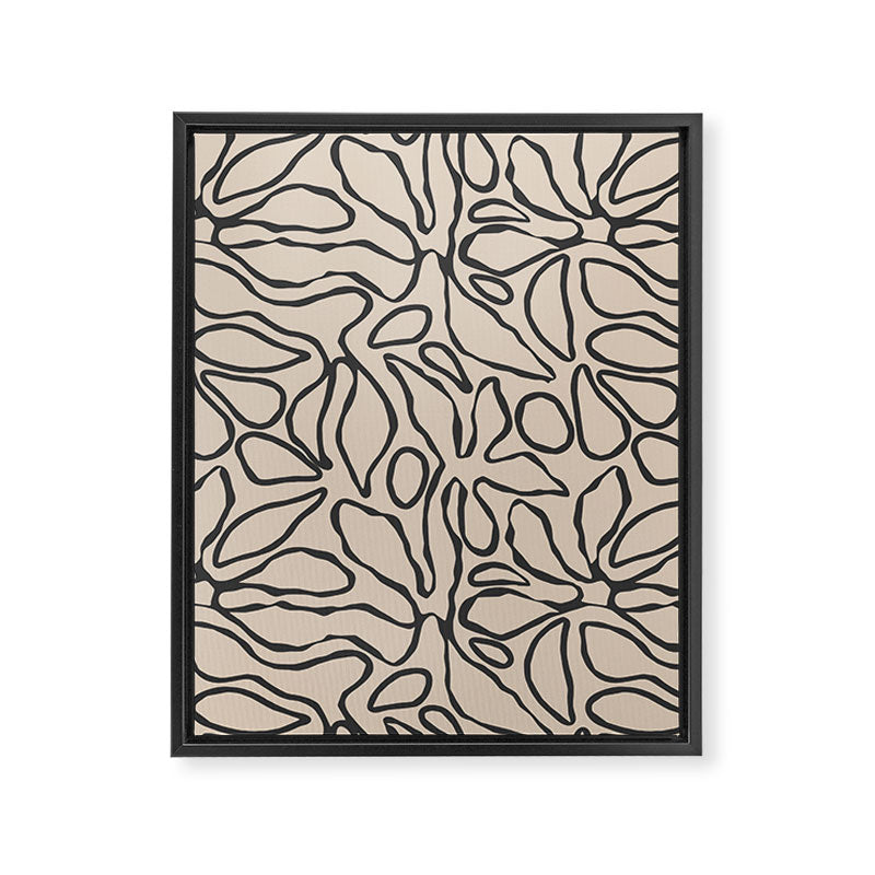 Abstract vintage flower art pattern Framed Canvas Print Gallery Image 8