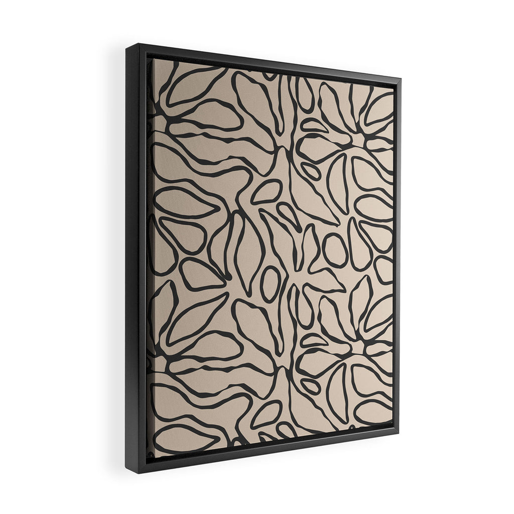 Abstract vintage flower art pattern Framed Canvas Print Gallery Image 2