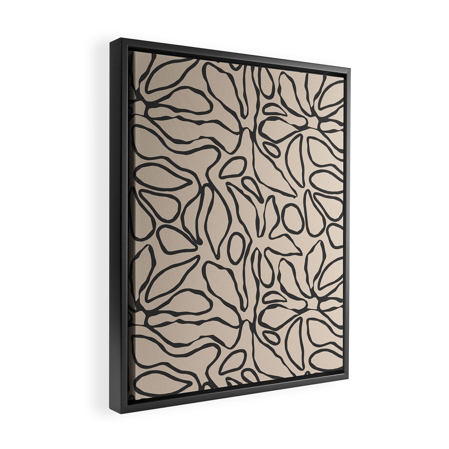 Abstract vintage flower art pattern Framed Canvas Print Gallery Image 2