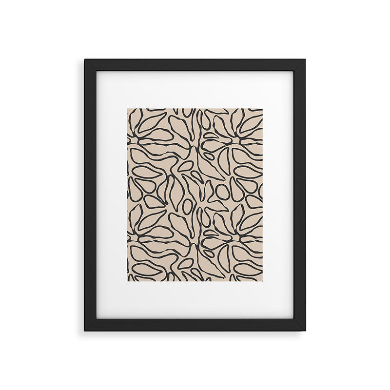 Abstract vintage flower art pattern Framed Art Print Gallery Image 6