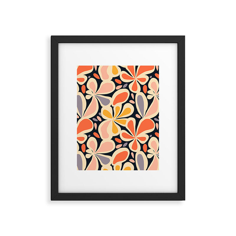 Abstract vintage flower art pattern Framed Art Print Gallery Image 6