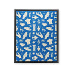 Ancient blue greek statue doodle pattern Framed Canvas Print Gallery Image 8